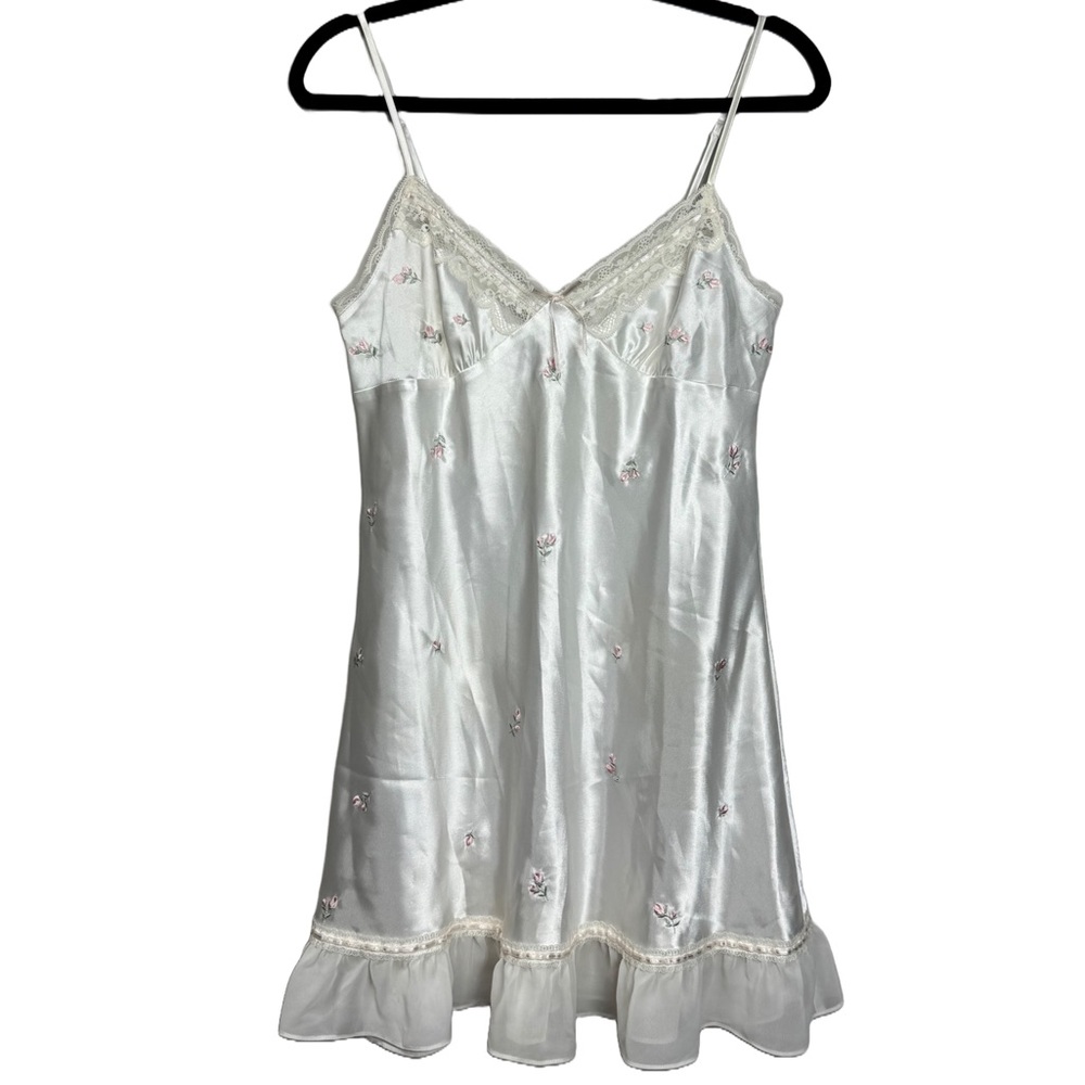 Rose Embroidered Lace Slip Dress